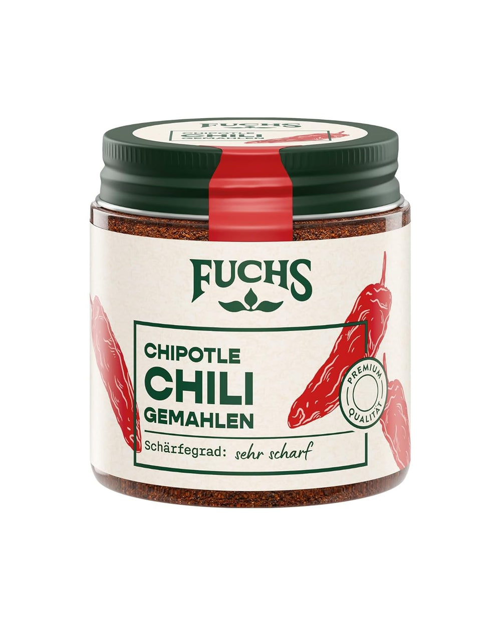 Fuchs Gewürze - Chipotle Chili gemahlen | Rauchiges Chilipulver | Chilipulver i premium kvalitet 50 g im wiederverschließbaren Gewürzglas