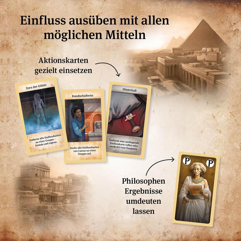 KOSMOS 684556 Caesar & Cleopatra, Strategikortspil for 2 spillere fra 10 år og opefter, Voksenspil, Brætspil for 2
