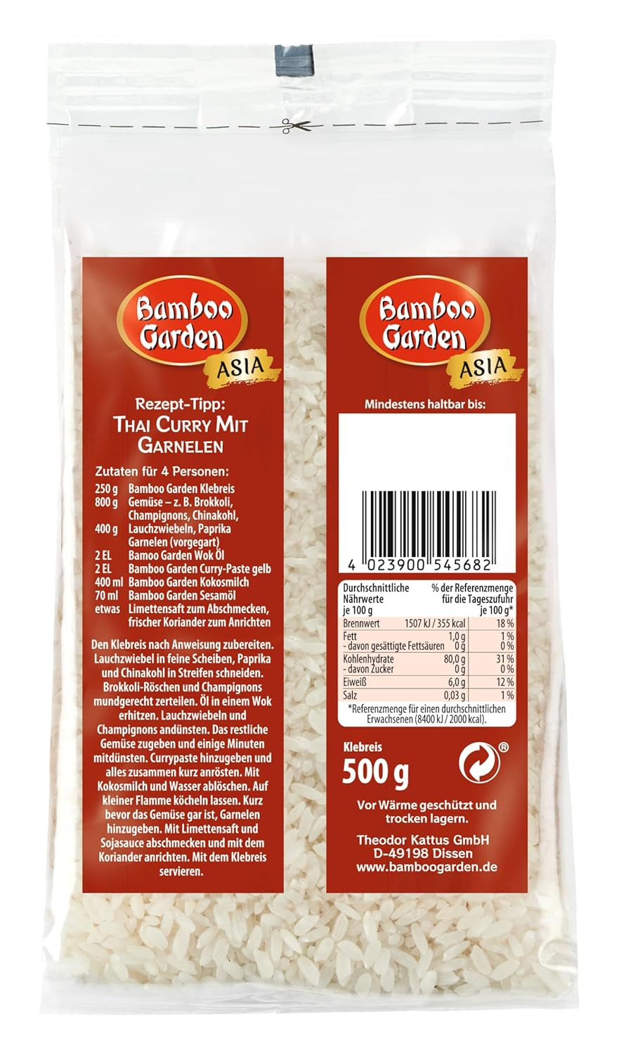 Bamboo Garden - Sticky rice, 500g pr. pose