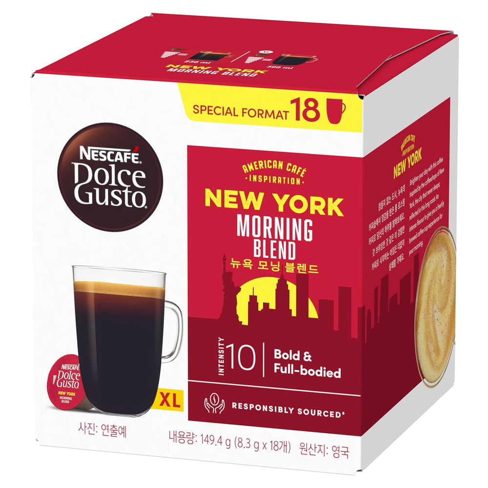 NESCAFÉ DOLCE GUSTO American Café Inspiration New York Morning Blend Kaffeekapseln 3er Pack (3 x 18 Kapseln)