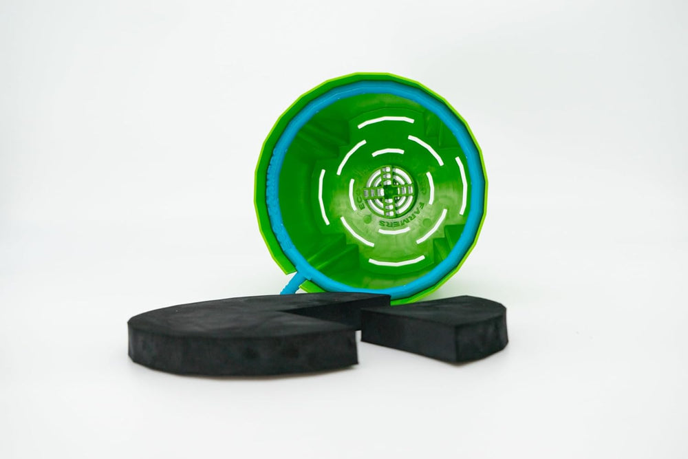 Hydro Farmer, 19-delt pottesæt Ø 18 cm (grøn), vækstsystem inkl. 4 potter, 4 vandingsringe, 4 låg, adaptersæt og 2 m slange, hydroponics, aeroponics