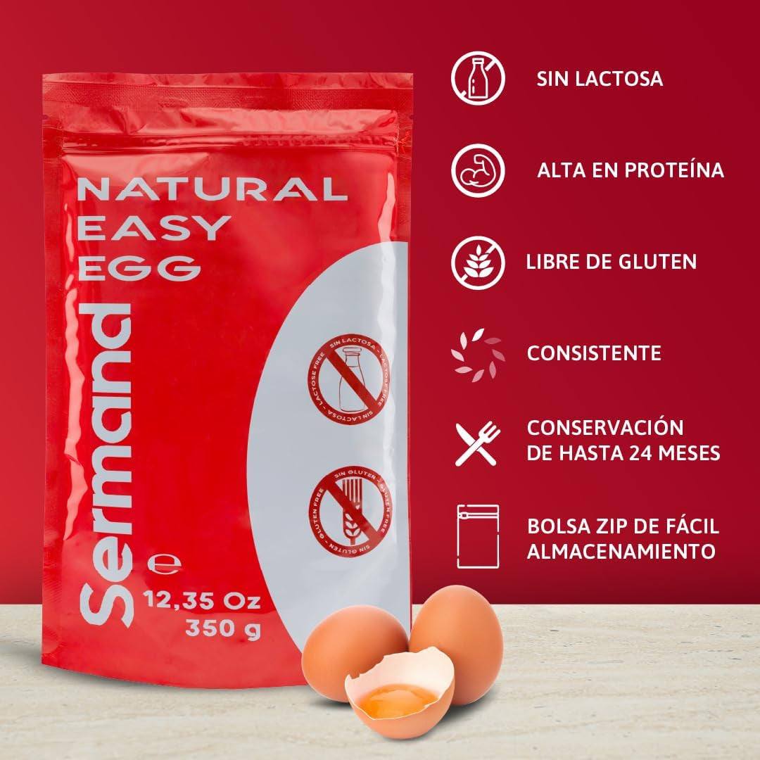 Eiklarpulver (350g) | Getrocknetes Eiklar Pulver | Eialbumin für Backen & Kochen | Ohne Zusatztoffe | Laktosefri Zip-Bag emballage