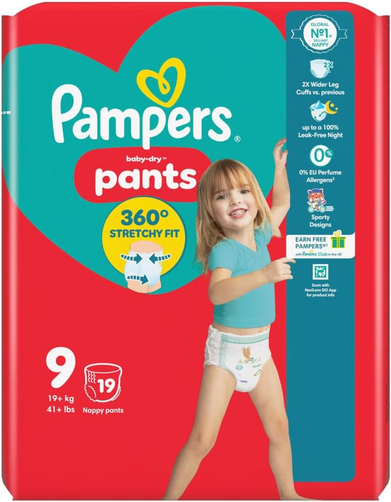 Pampers Pants Pull-On bleer, str. 9 Giant Extra, 19 stk