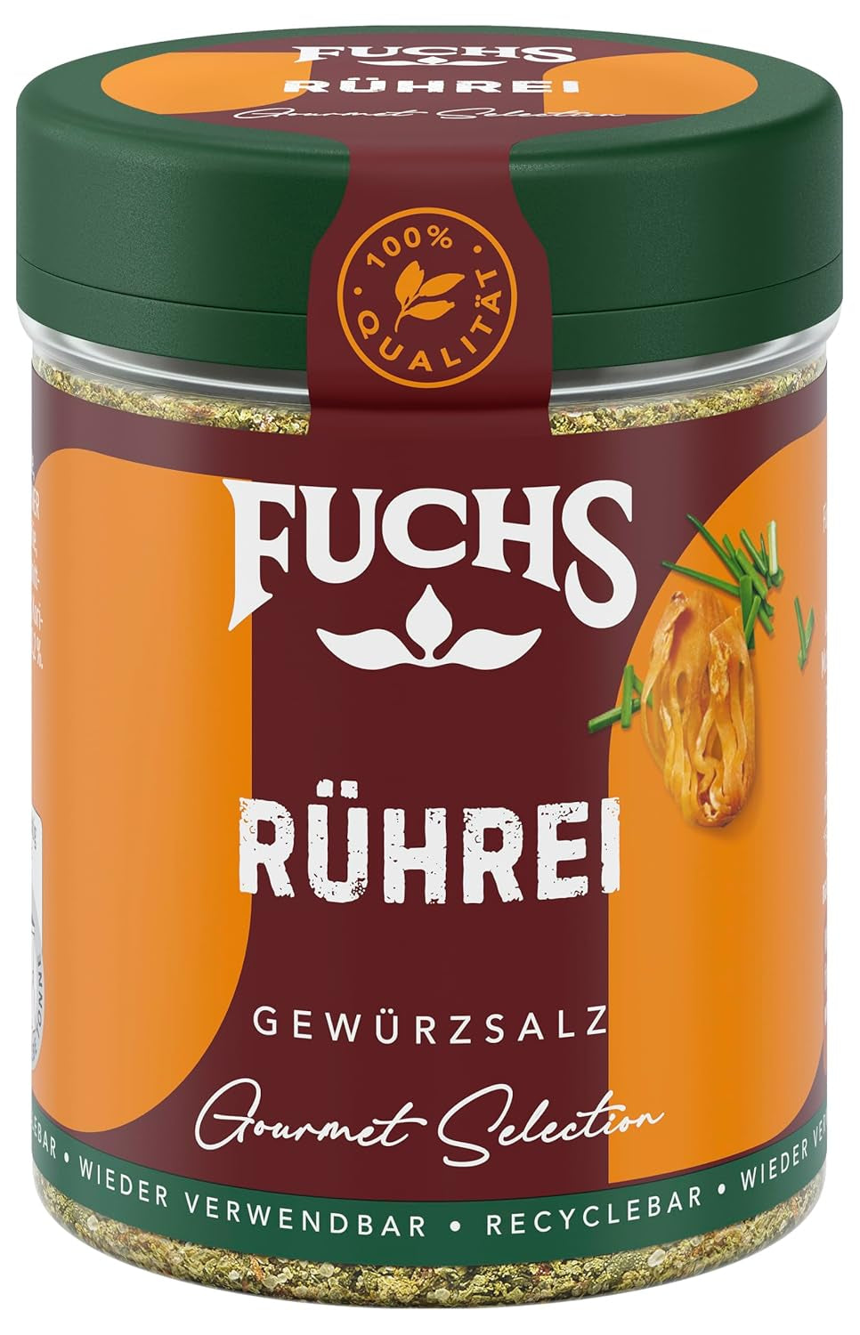 Fuchs Gourmet Selection Klassisch/Heimisch – Bratkartoffel Gewürzsalz, nachfüllbares Kartoffel Gewürz, Salz zum Würzen von Brat- & Ofenkartoffeln, Pommes Frites & Co, vegansk, 70 g