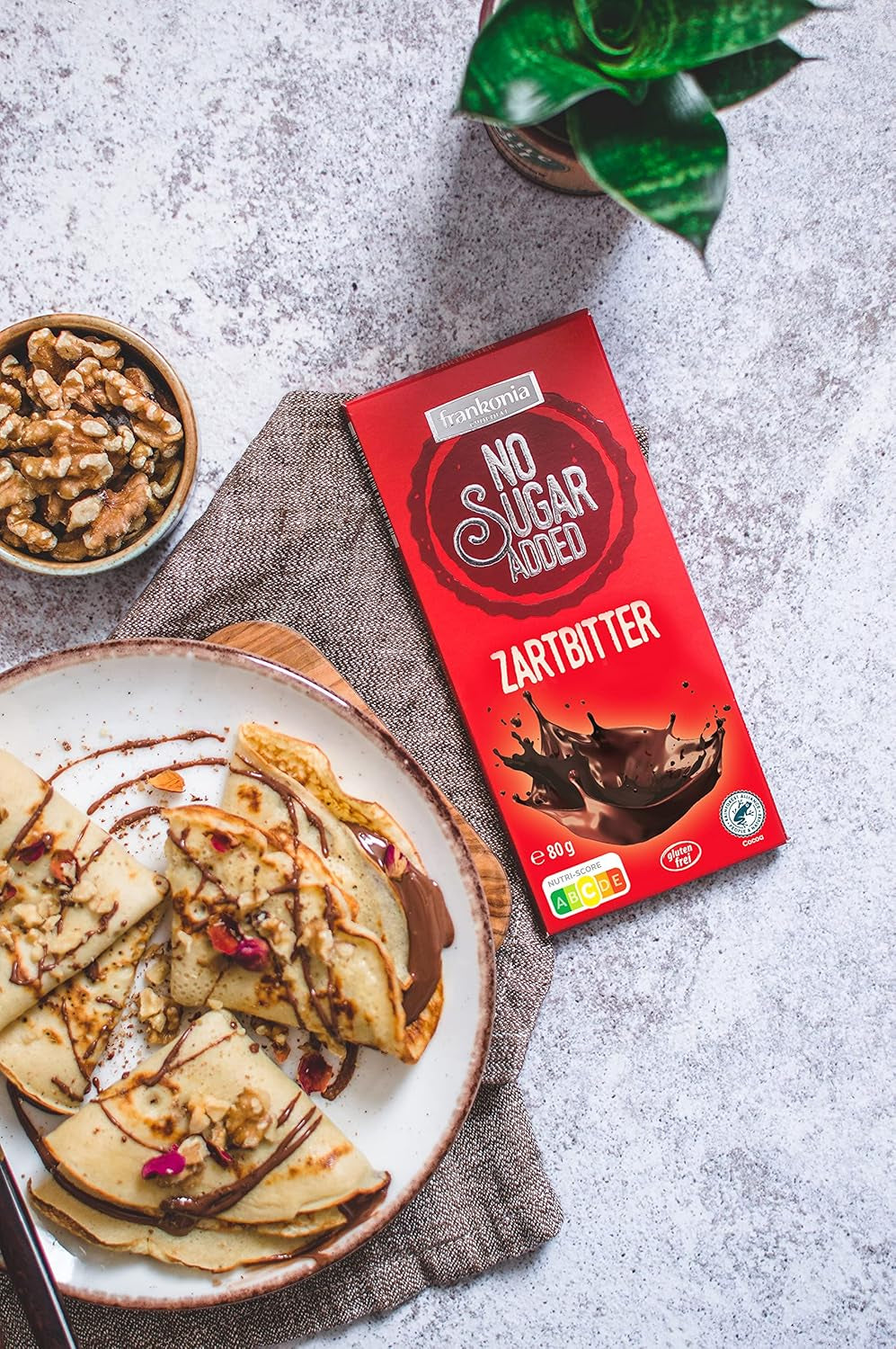 Frankonia mørk chokolade uden tilsat sukker, 80 g