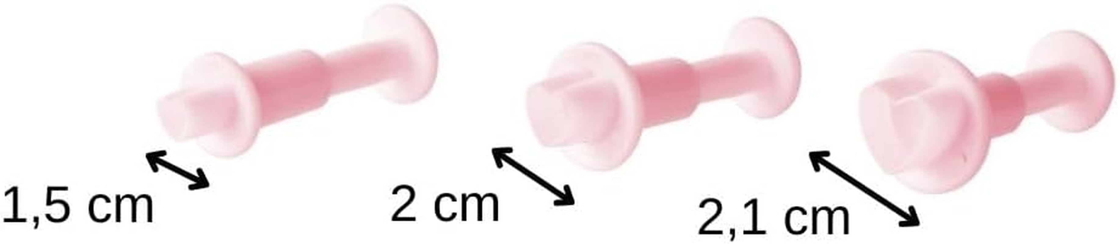 FACKELMANN 43073 Set de forme pentru biscuiți, 3 piese, inimă, roz