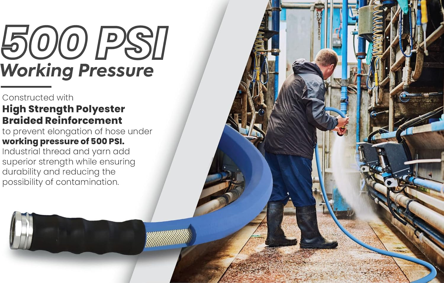 Furtun de grădină din cauciuc AG-Lite BSAL5810, pentru apă caldă și rece, ultra-ușor și super-rezistent, 1,6 cm x 3 m