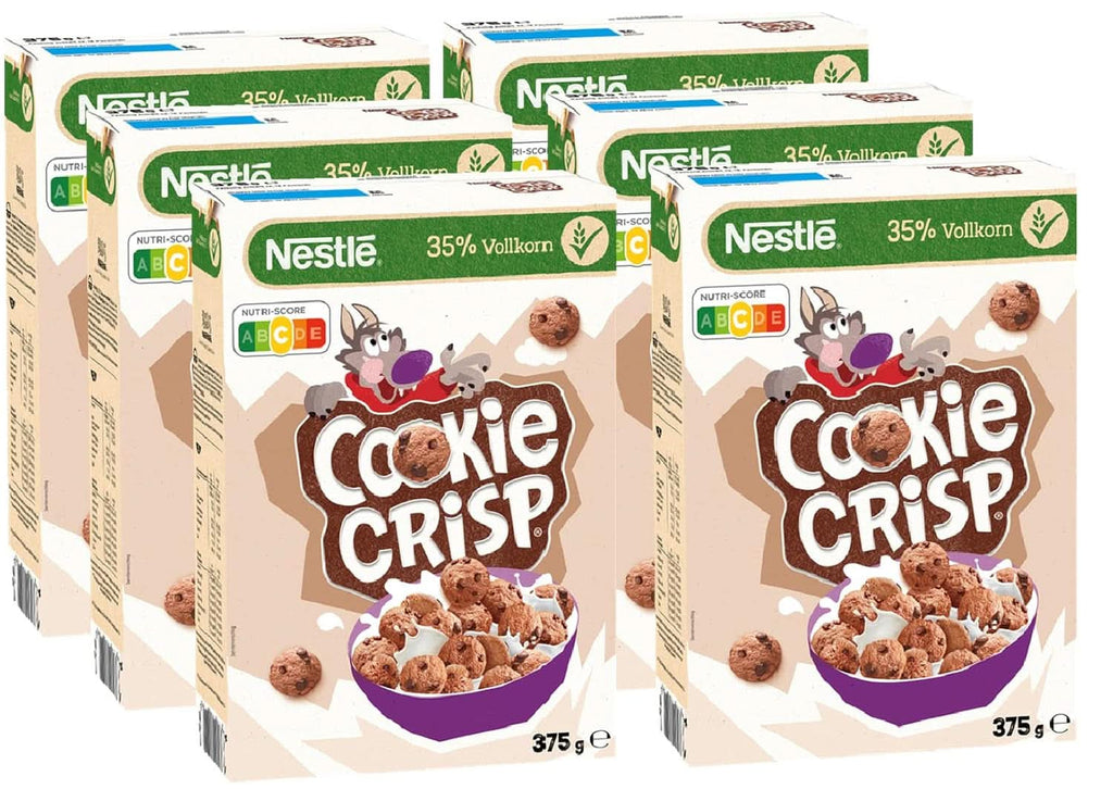 Cookie Crisp, cereale integrale sub formă de biscuiți pentru micul dejun al copiilor, pachet de 6 x 375 grame Cereale Naty Shop Set 6 x 375 grame