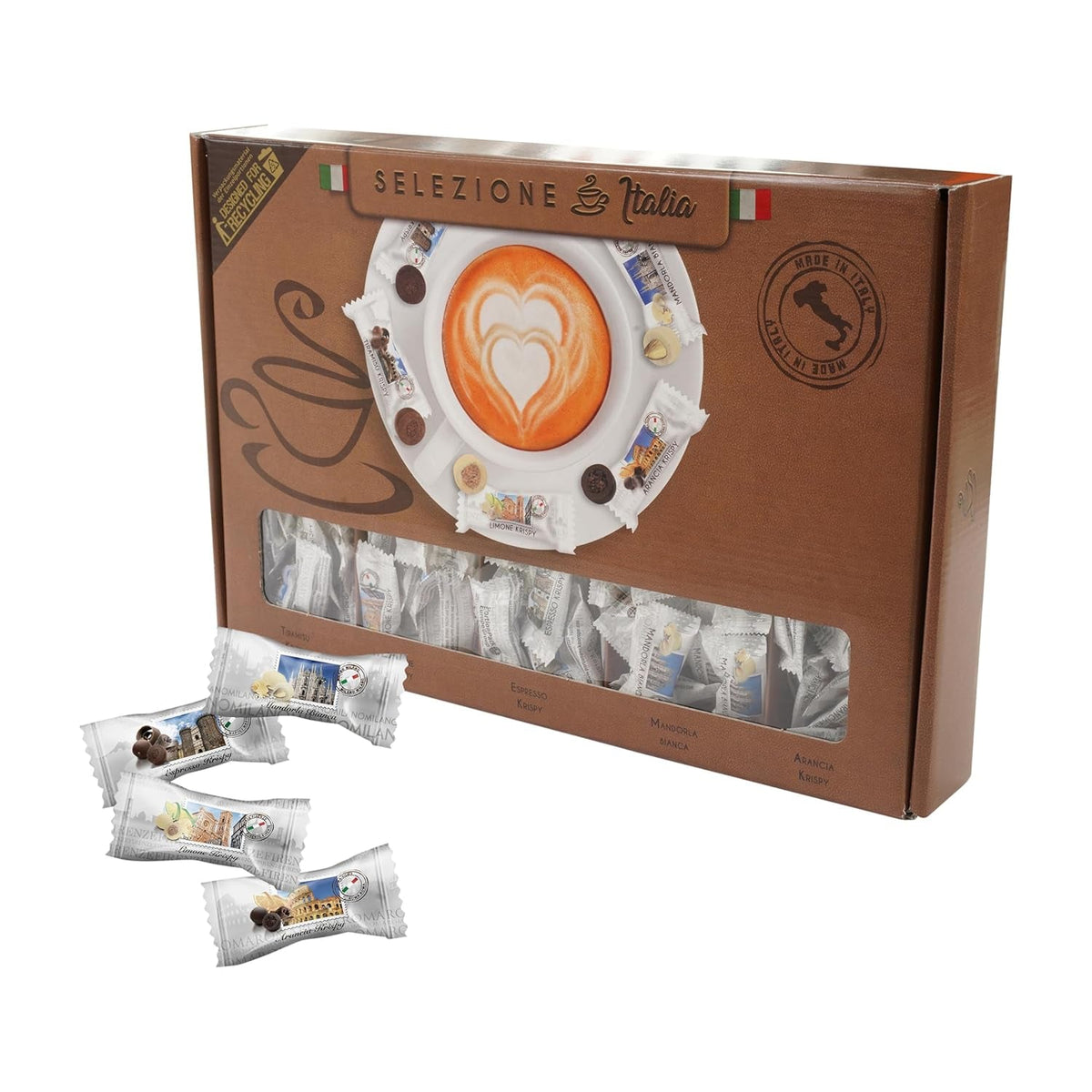 HELLMA italiensk udvalg - 200 stk. individuelt pakkede italienske slik, ideel til hoteller eller pensionater Naty Shop Chocolates