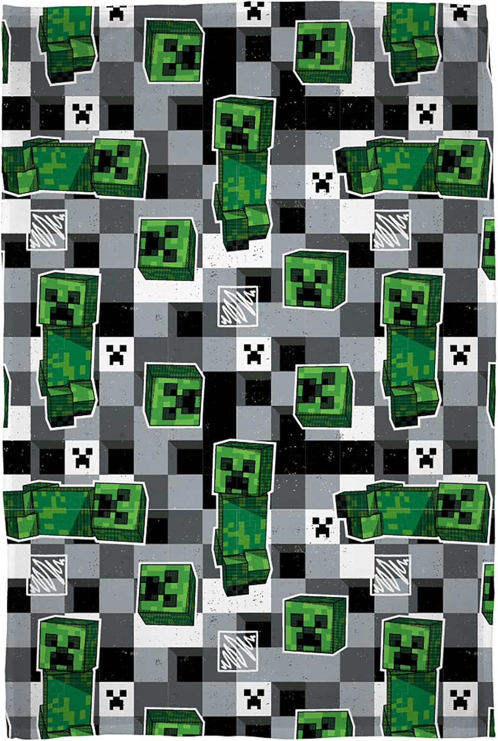 Character World Minecraft Official Fleece Tæppe | Scribble Design Vendbar 2 sider, Super blødt, varmt tæppe Senge og tæpper Besuche den Character World-Store Multicolor 150 X 100