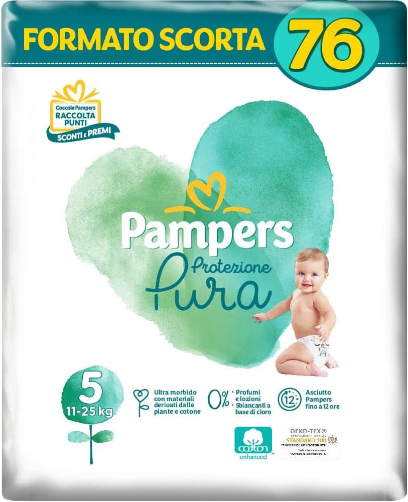 Pampers Naturello, 76 bleer med bomuld og naturlige plantematerialer, 0% duft, str. 4 (7-18 kg) Mother and Baby Naty Shop 5 (76 stk)