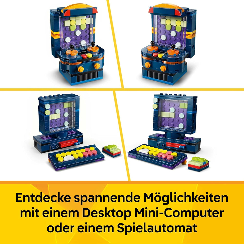 LEGO Creator 3in1 Retro spillekonsol - forvandles til en arkademaskine eller computer med tastatur og mus - Gamer-gaveidé til 8-årige drenge og piger - 31380