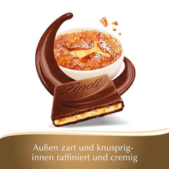 Bar Crème Brûlée Lindt Chocolate Creation | Crème Brûlée fyld med sprød karamel, toppet med den fineste mælkechokolade | Chokoladebar | Chokoladegave, 150g