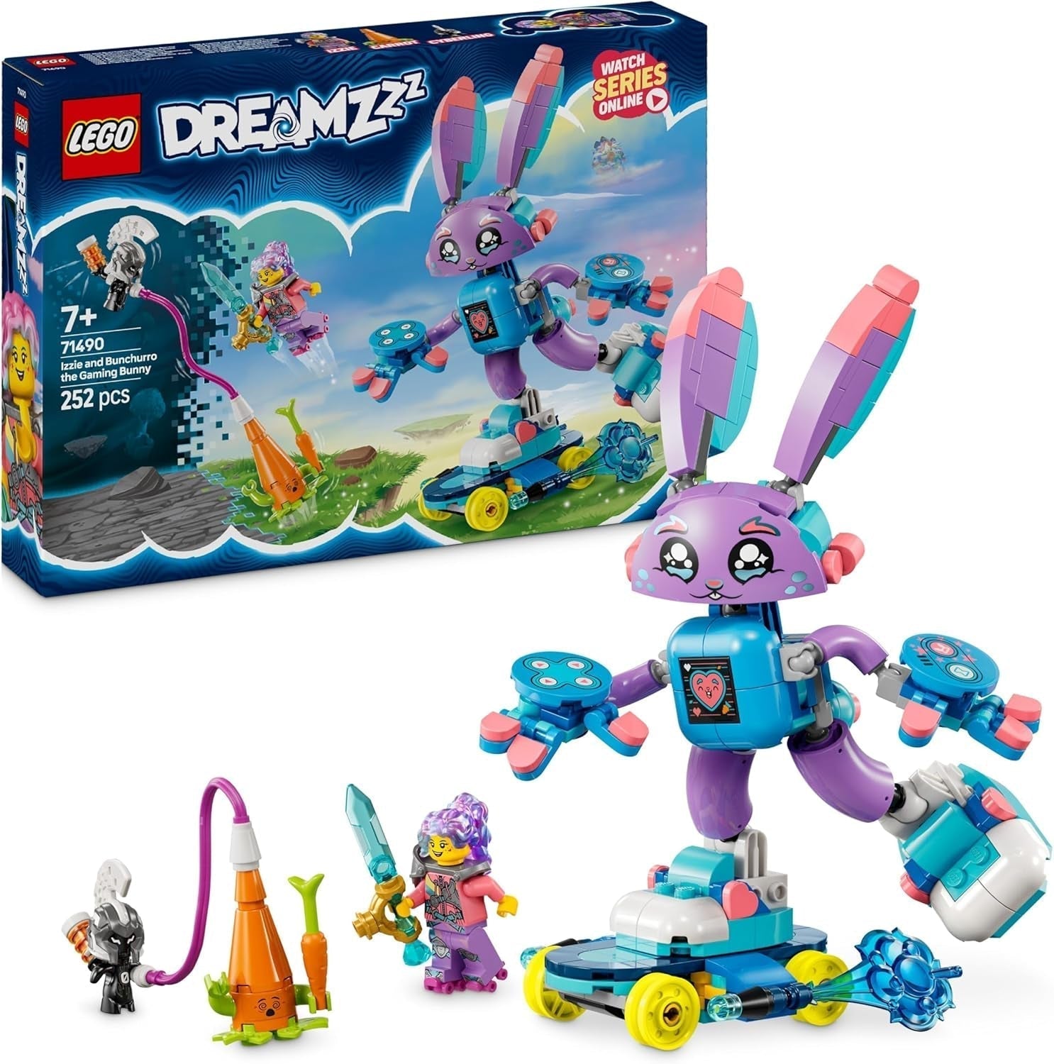 LEGO Dreamzzz Izzie og Bunchurro Spillekaninlegetøjet til børn 7+ 2-i-1 legesæt med helteminifigur og cyberling til fantasifuld legeoplevelse 71490 byggesæt Besuche den LEGO-Store standardtitel