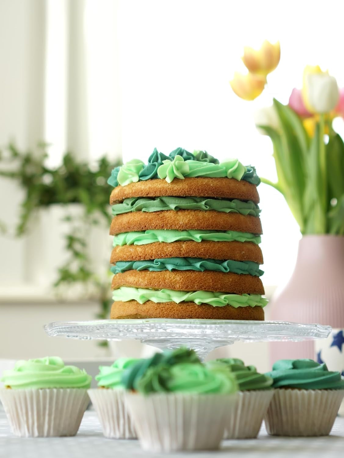 Coloranți alimentari Sugarflair pentru paste, verde, set de 4, coloranți alimentari pentru paste, fondant, marțipan, pastă de zahăr, cremă de unt și multe altele: verde ilex, verde primăvară, verde molid, verde petrecere - set de 4