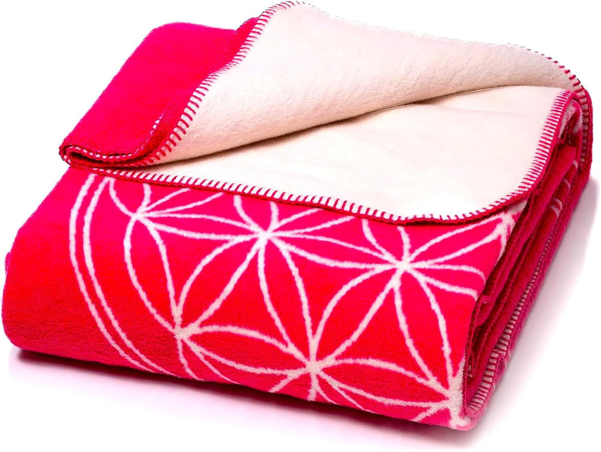 Glart behageligt tæppe Flower of Life Pink-Ecru XL, 150X200 Cm, ekstra fluffy som sofatæppe sofatæppe, yogatæppe livtæppe, plys sofapude Senge og tæpper Glat Pink-Ecru 150X200Cm