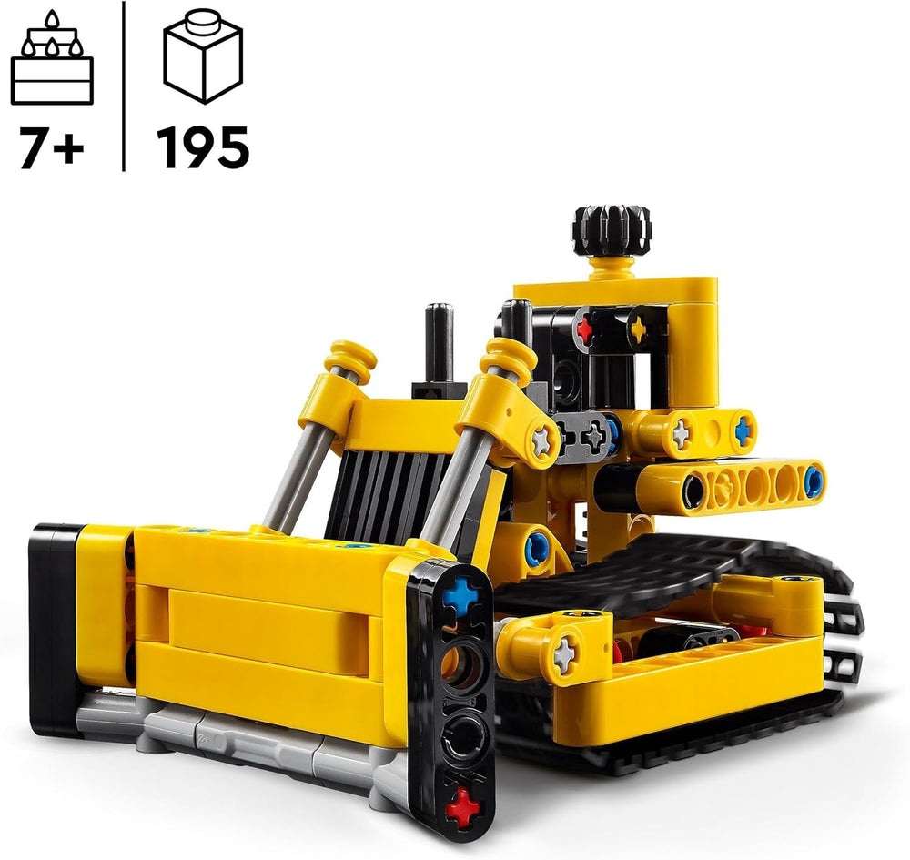 LEGO Technic Heavy Bulldozer Byggelegetøj Bulldozer Føj til din byggeplads Byggelegetøj til børn Teknisk gave til drenge og piger 7 år 42163 Byggesæt Besuche den LEGO-Store