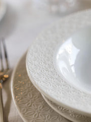 Margaret, serviciu de masă pentru 6 persoane, 18 piese, porțelan, alb Seturi vesela masa Naty Shop