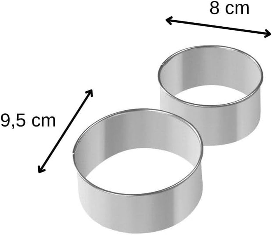 Forme de aluat Fackelmann, set de 2, metal, multicolore, 8 și 9 cm, înălțime 5 cm