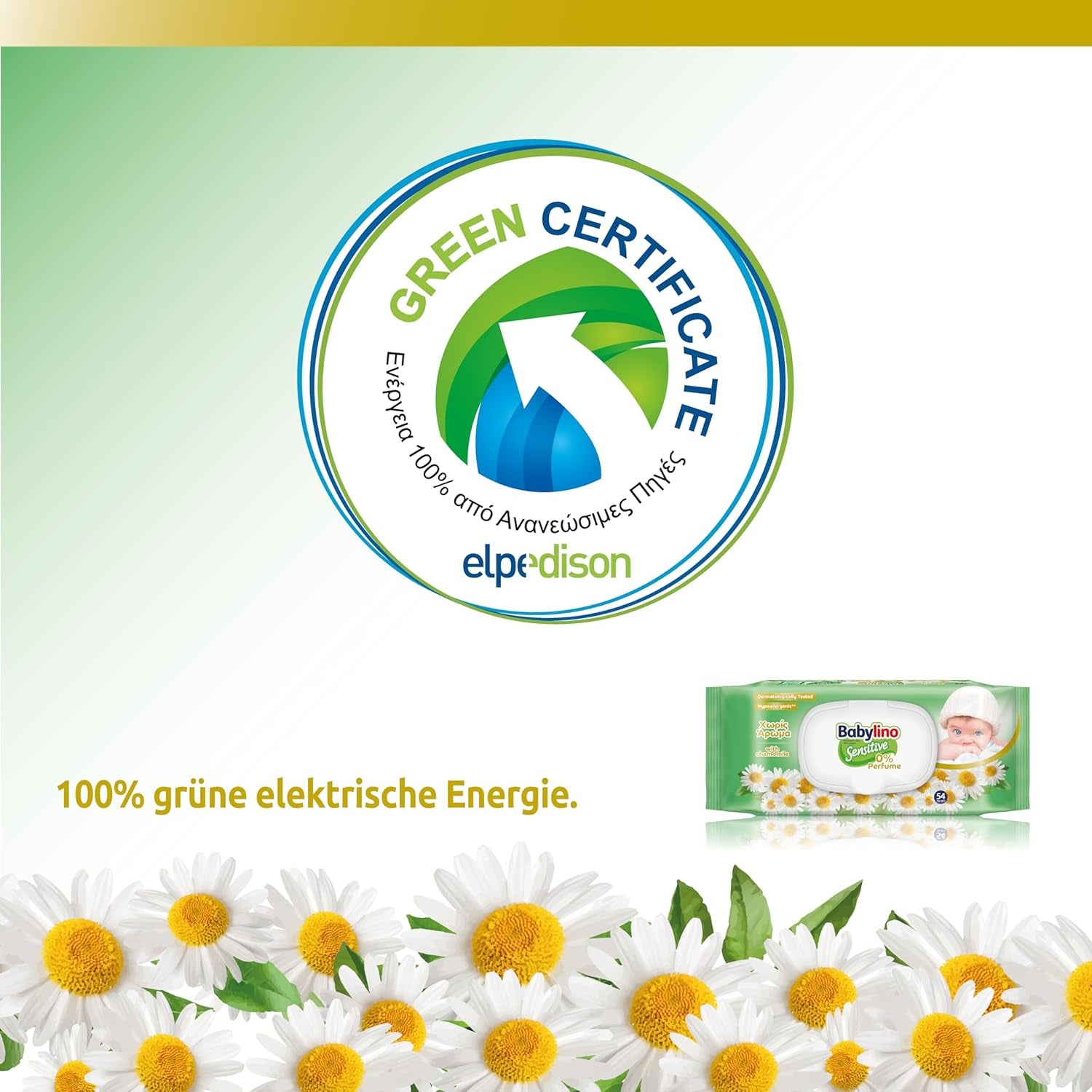 Sensitive babyservietter, 0% duft, 98% naturlig formel, der genopretter hudens pH-balance, friskhedsforsegling, 54 servietter