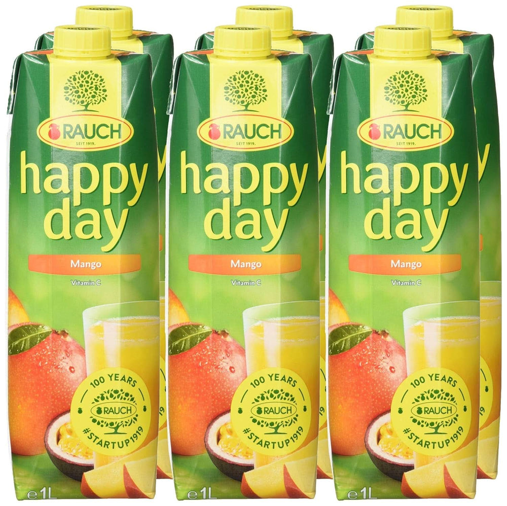 Rauch Happy Day Mango | Raffineret drink med passionsfrugt | En masse C-vitamin | 6 x 1 liter, Tetra Prisma Naty Shop