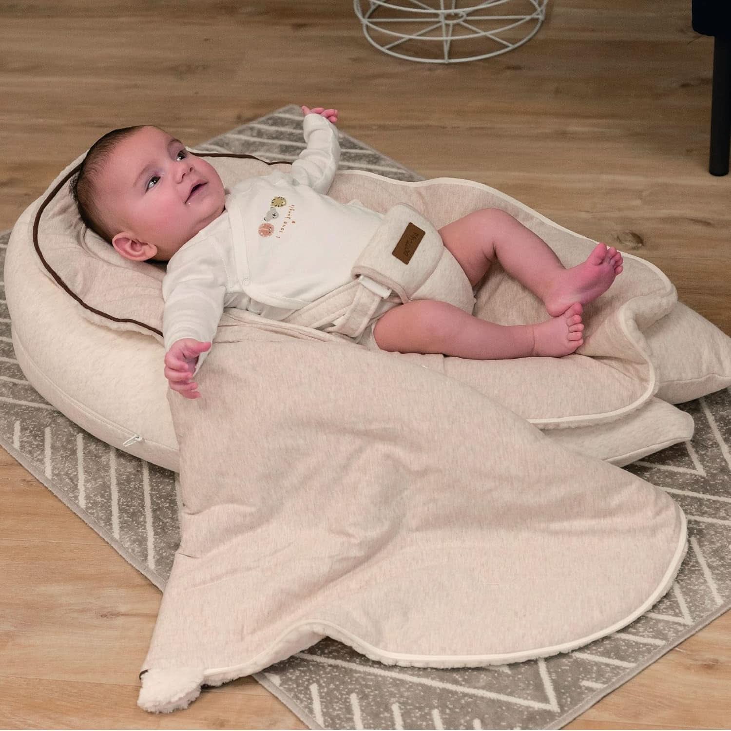 Multifunktionel ammepude, 4 i 1, Soft Nova, beige, enkelt pude: 202 cm, lænestol, 40 X 75 X 22 cm Tilbehør Mad og Amning Bebe Naty Shop
