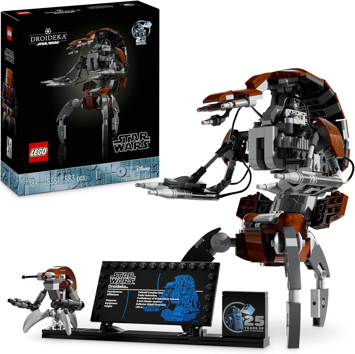 LEGO Star Wars Droideka-sæt, Droid-modelsæt til voksne, skrivebordsindretning, samleobjekt, gaveidé til mænd og kvinder 75381 Byggesæt Besuche den LEGO-Store Single