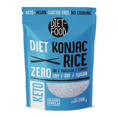 DIET-MAD Instant Shirataki Konjac-ris, lavt kulhydratindhold, lavt kalorieindhold, vegansk, fedtfri, sojafri, glutenfri, keto-venlig, slankende risnudler, 200 gram