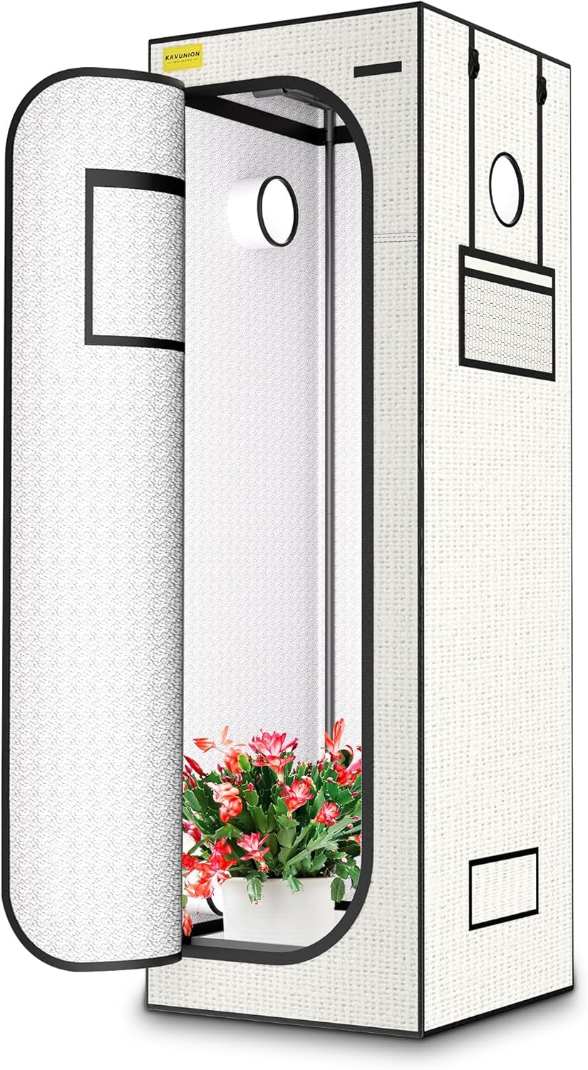 Grow Telt 60x60x180cm, Oxford 600D Materiale med Polyester Reflekterende Film, 22mm stålrør, ventilationsåbninger og udsigtsvinduer, Grow Telte til Hydroponics, drivhuse og indendørs haver