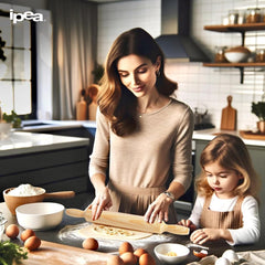 Nudelholz aus Holz mit Griffen – 40 cm x 4 cm – Nudelholz mit Antihaft-Oberfläche zum Ausrollen und Kneten von frischen Nudeln, Pizza, Keksen, Ravioli, Kuchen, Gebäck – nützlich in der Küche