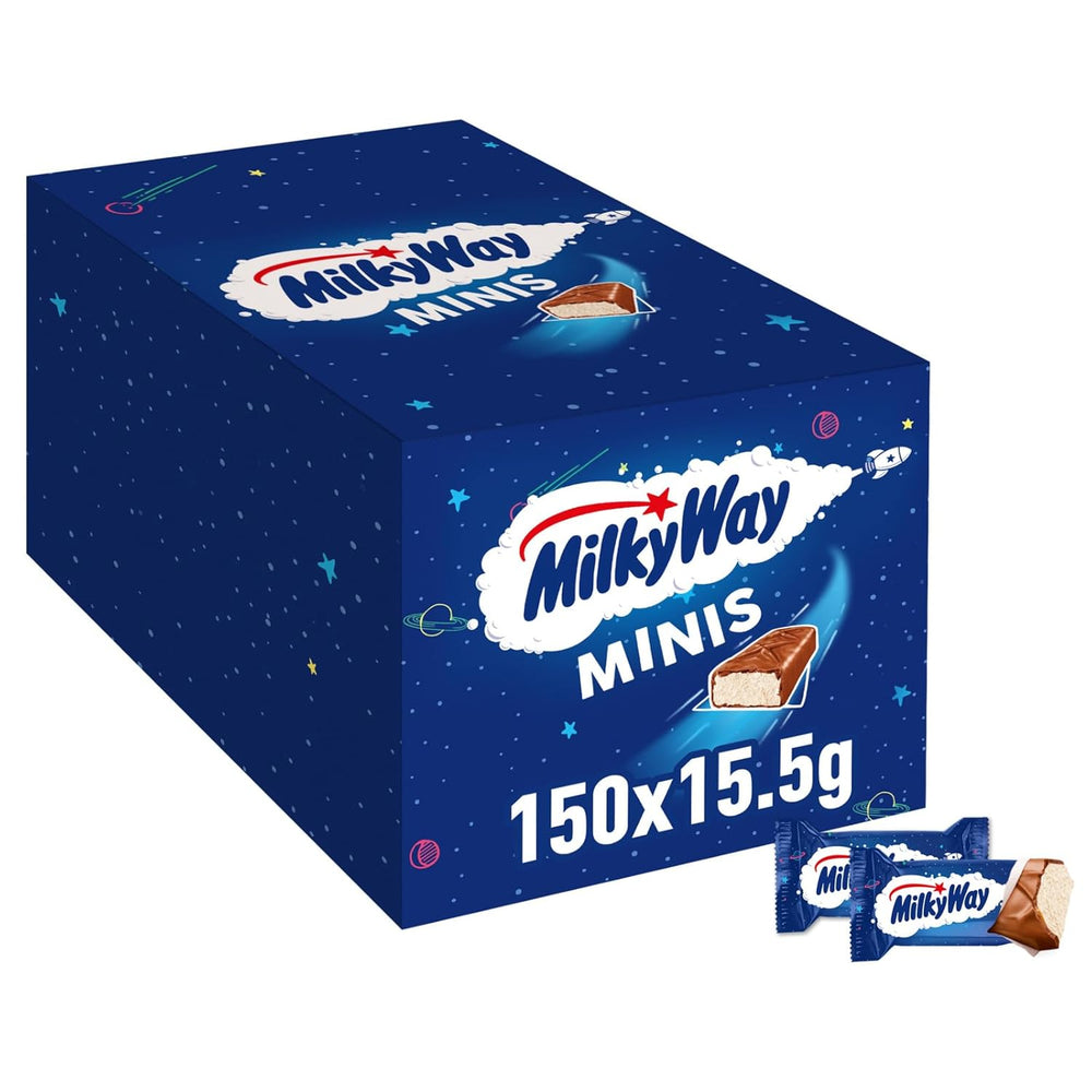 Minichokoladebarer, chokoladepakke, letmælkscreme, 150 x 15,5 g, 2,3 kg