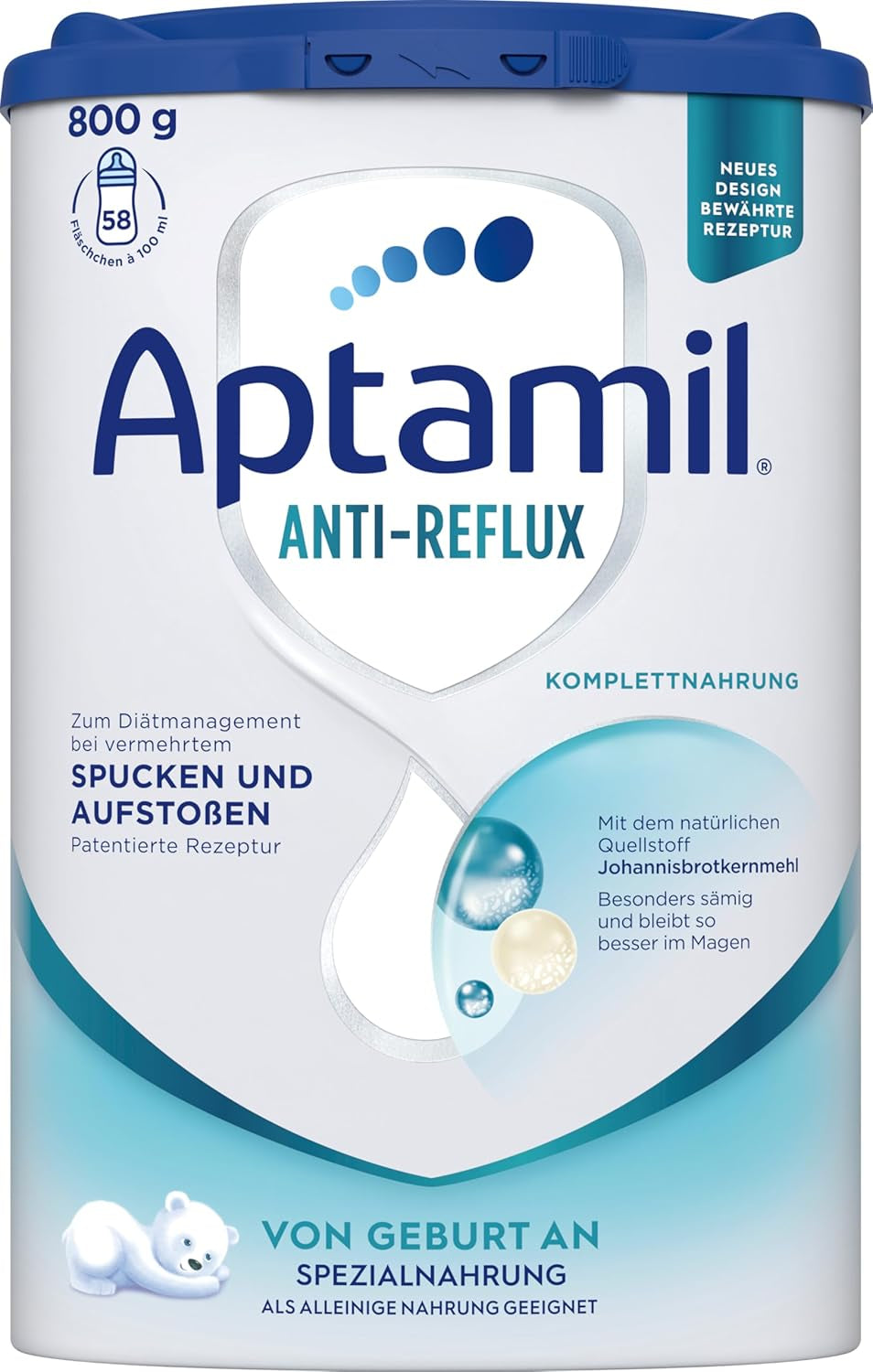 Aptamil Anti-Reflux - Komplet formel fra fødslen Diætstyring Opkastning og opstød Babymad Mælkepulver 1 x 800 g