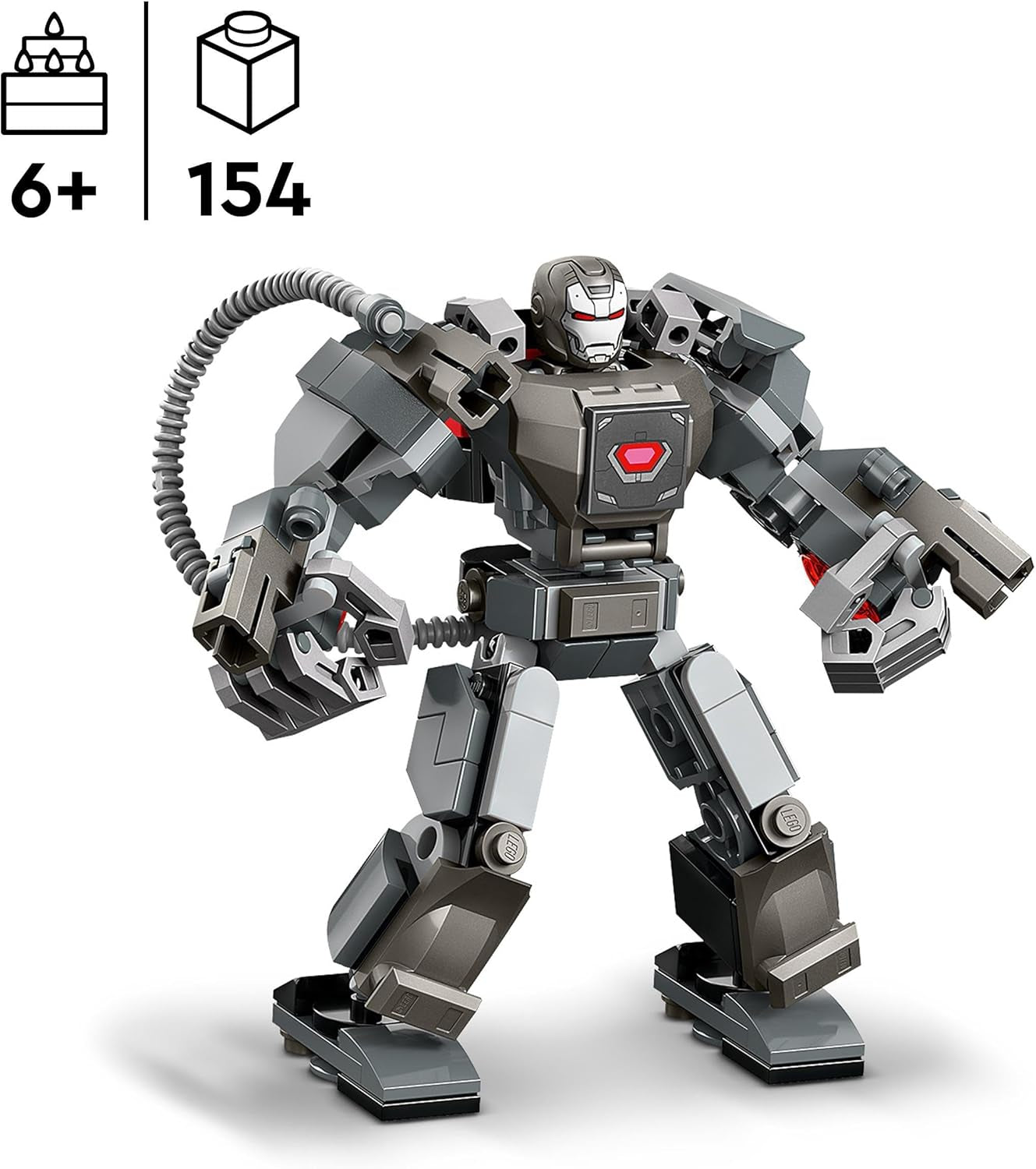 LEGO Marvel War Machine Mech 3-Shooter Super Hero Bygbart Legetøj til Børn MCU Legendarisk Action Figur Gave til 6-årige drenge og piger 76277 Byggesæt Beuche den LEGO-Store