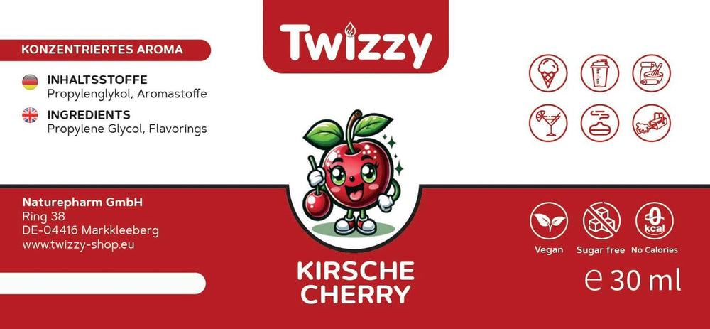 Twizzy, koncentreret kirsebærsmag, 30 ml Aromas Naty Shop