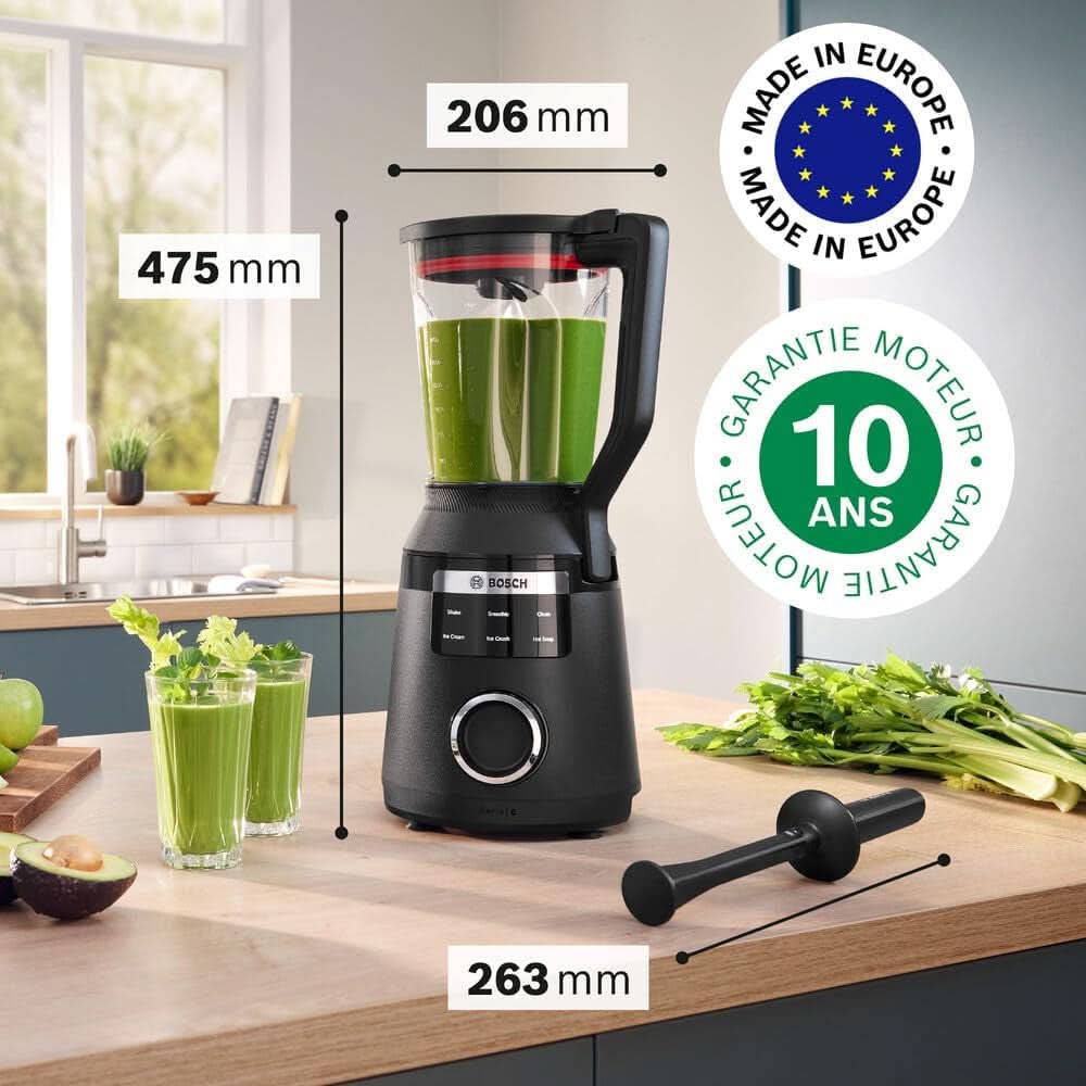 Vitapower Standmixer, serie 6, 1.800 W, 6 programmer, Prospeed Klingen, Tritan™-Krug, Schwarz, MMB6652B Kitchen Naty Shop