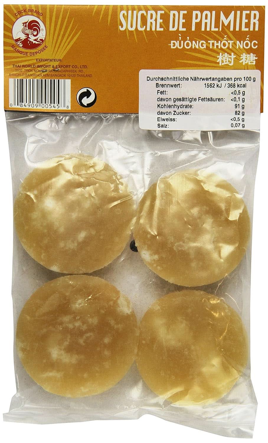 Palmzucker, Scheiben (1 X 200 G) Sødemidler Naty Shop
