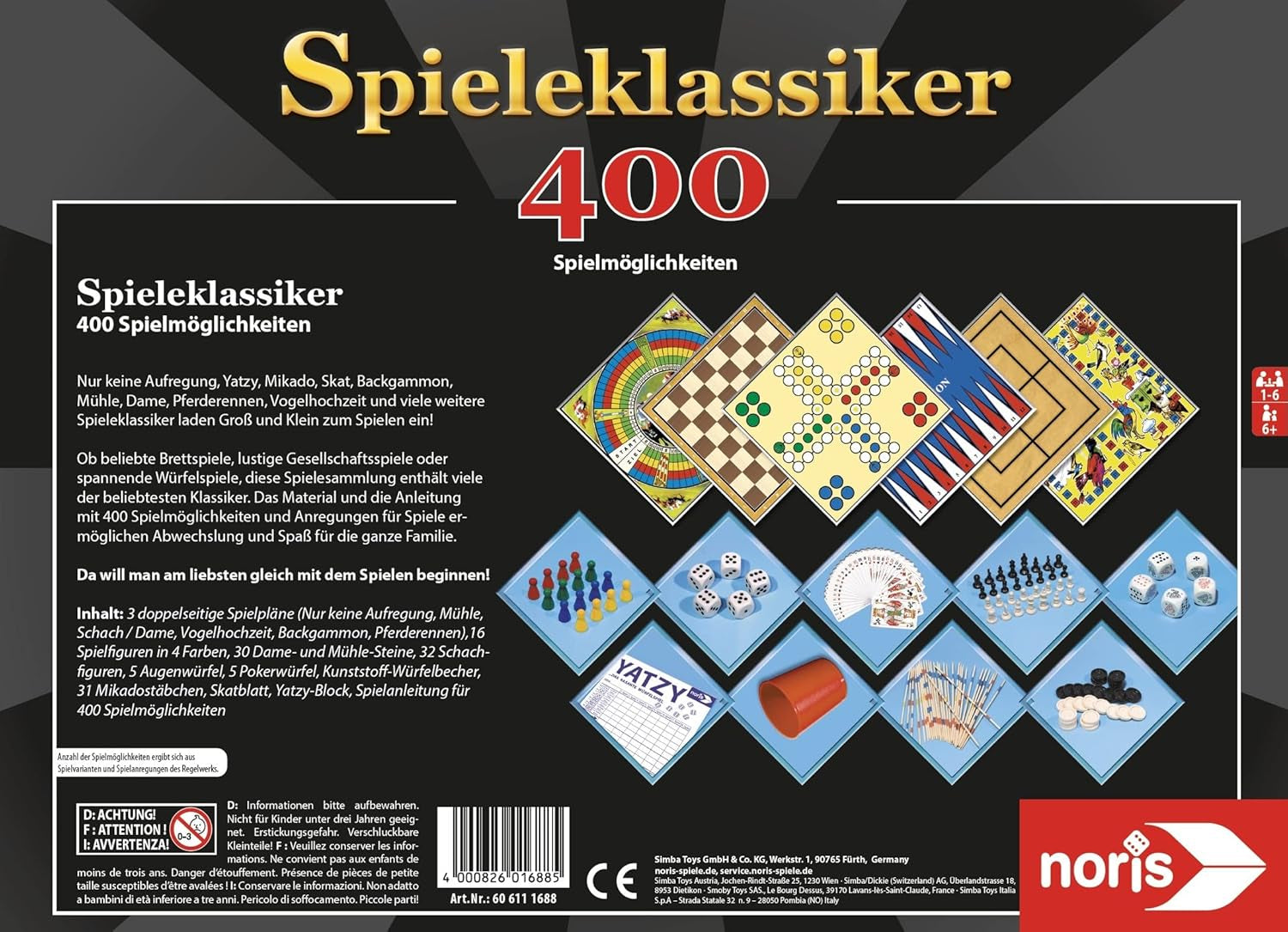 Klassiske Noris 606111688 spil med 400 spilmuligheder