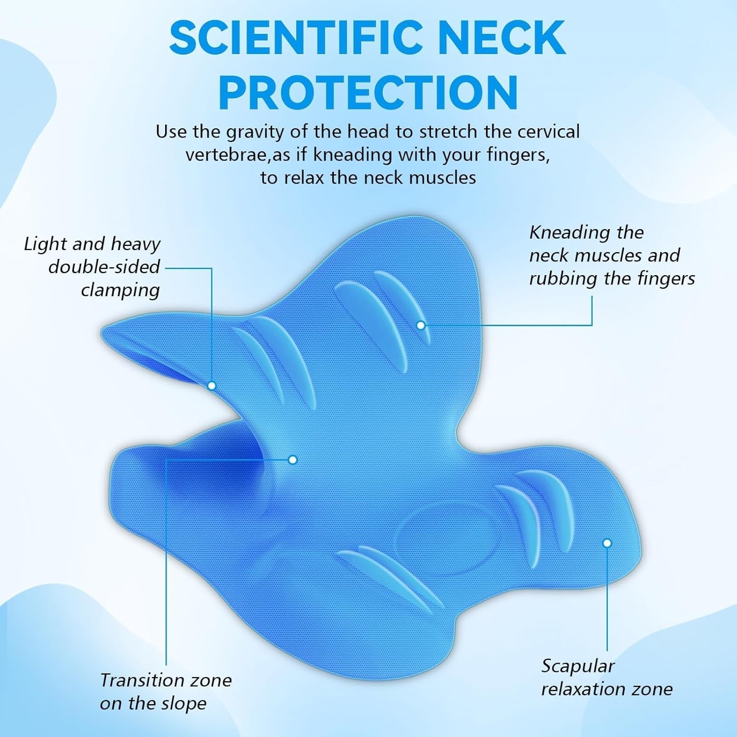 Neck Stretcher 2.0, Cloudy Neck Lefaya Neck Stretcher Orthopaedic Test Winner Neck Stretcher pentru a ușura durerea gâtului Premium Neck Hump Neck Cloud corectează postura (albastru) Perne ortopedice cervicale Naty Shop