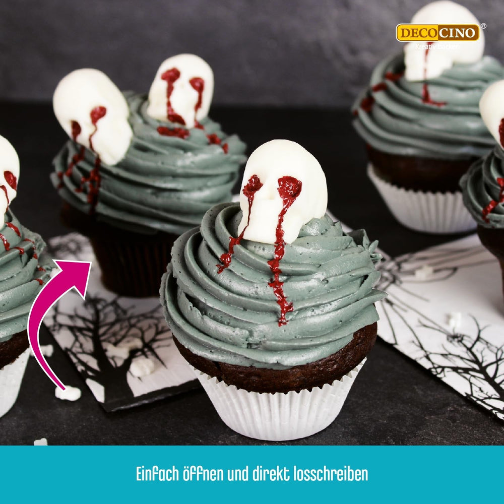 Decocino Inscripționare Zahăr în Roșu – Inscripționare Colorant Alimentar – Tub Practic pentru Etichetarea Fondantului și Glazurii – Decorațiuni de Coacere pentru Torturi, Torturi și Cupcakes! (Pachet de 2)