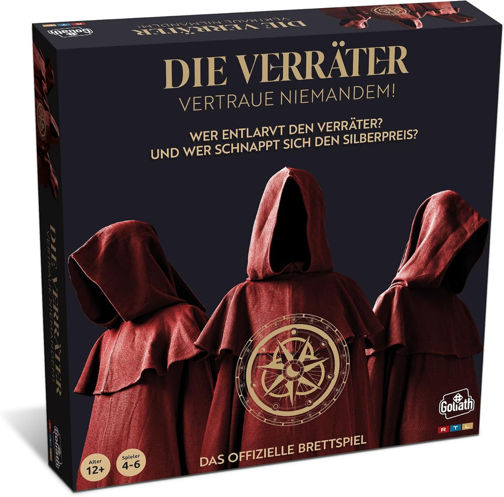 Goliath: Forrædere, brætspil til børn fra 12 år og opefter, selskabsspil for 4-6 spillere, spillet er baseret på tv-serien af ​​samme navn