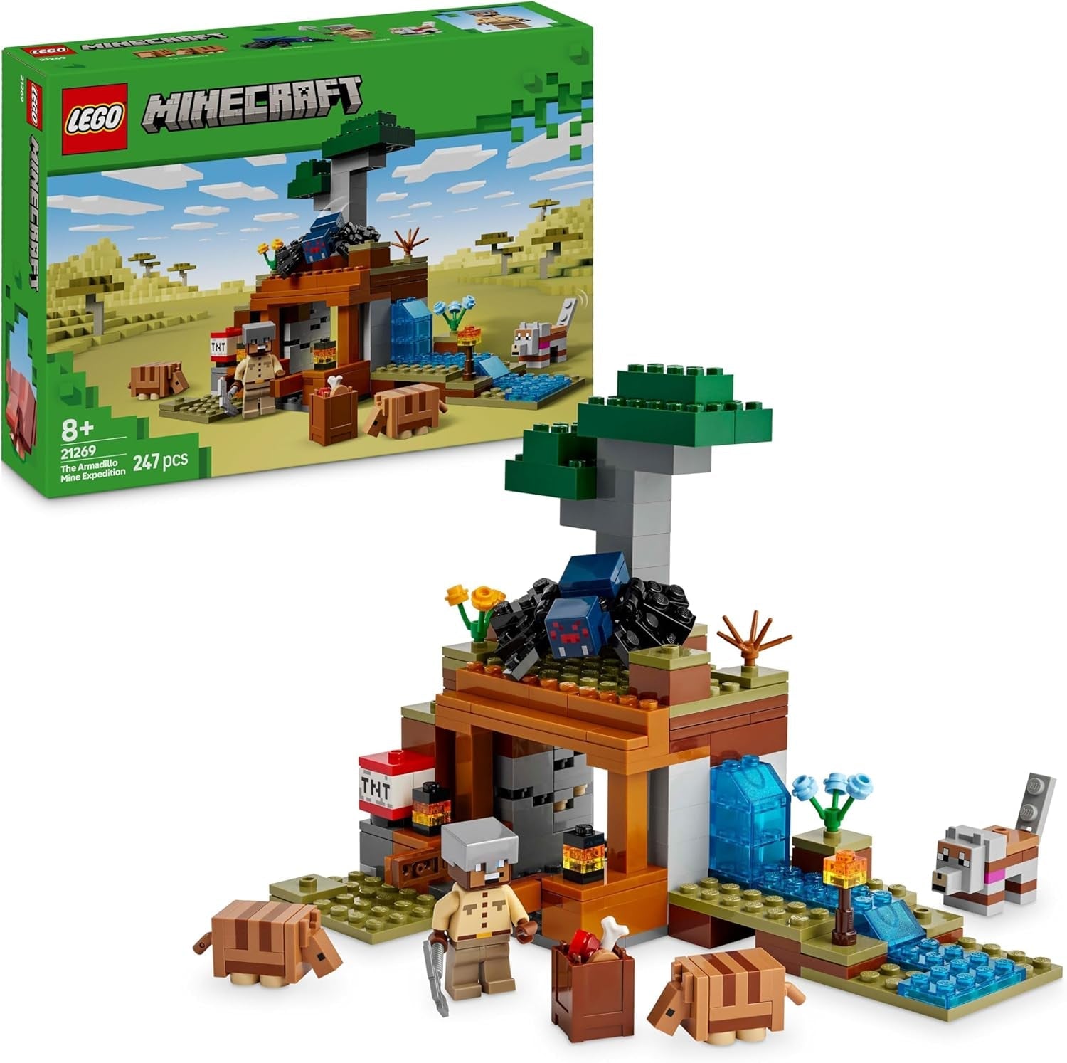LEGO Minecraft Dungeon Mine Expedition Videospil Minifigur Sæt Karakterbygning Legetøj Gave til drenge og piger 8 år 21269 Byggesæt Besuche den LEGO-Store Standardtitel