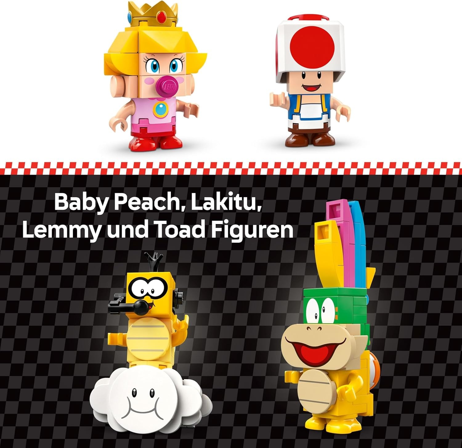 LEGO Super Mario: Mario Kart - Baby Peach & Grand Prix-sæt, Nintendo-figurer - Toad, Lakitu, Baby Peach og Lemmy, Gave til drenge, piger og spillere 8+, Eventyrlegetøj 72036 Byggesæt Beuche den LEGO-Store