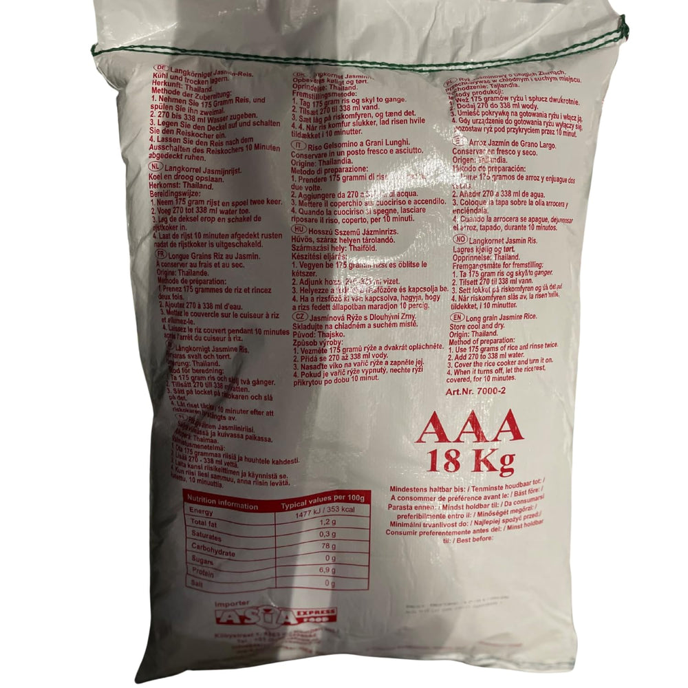 ROYAL THAI RICE - Langkornet ris og duftende med jasmin - 1 x 18 kg