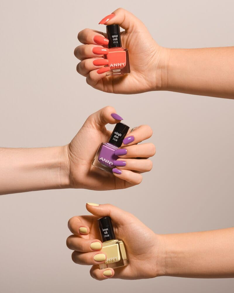 ANNY Neglelak - Højkvalitets langtidsholdbar, spånfast og hurtigtørrende farvet neglelak, farve: Lemon Talk - 15 ml