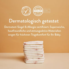 Babybleer, størrelse 3M (4-8 kg) - 1 pose med 28 - Ingen skadelige stoffer, miljøvenlig, højabsorberende, velegnet til natbrug, ultratynde og bløde - Fremstillet i Danmark
