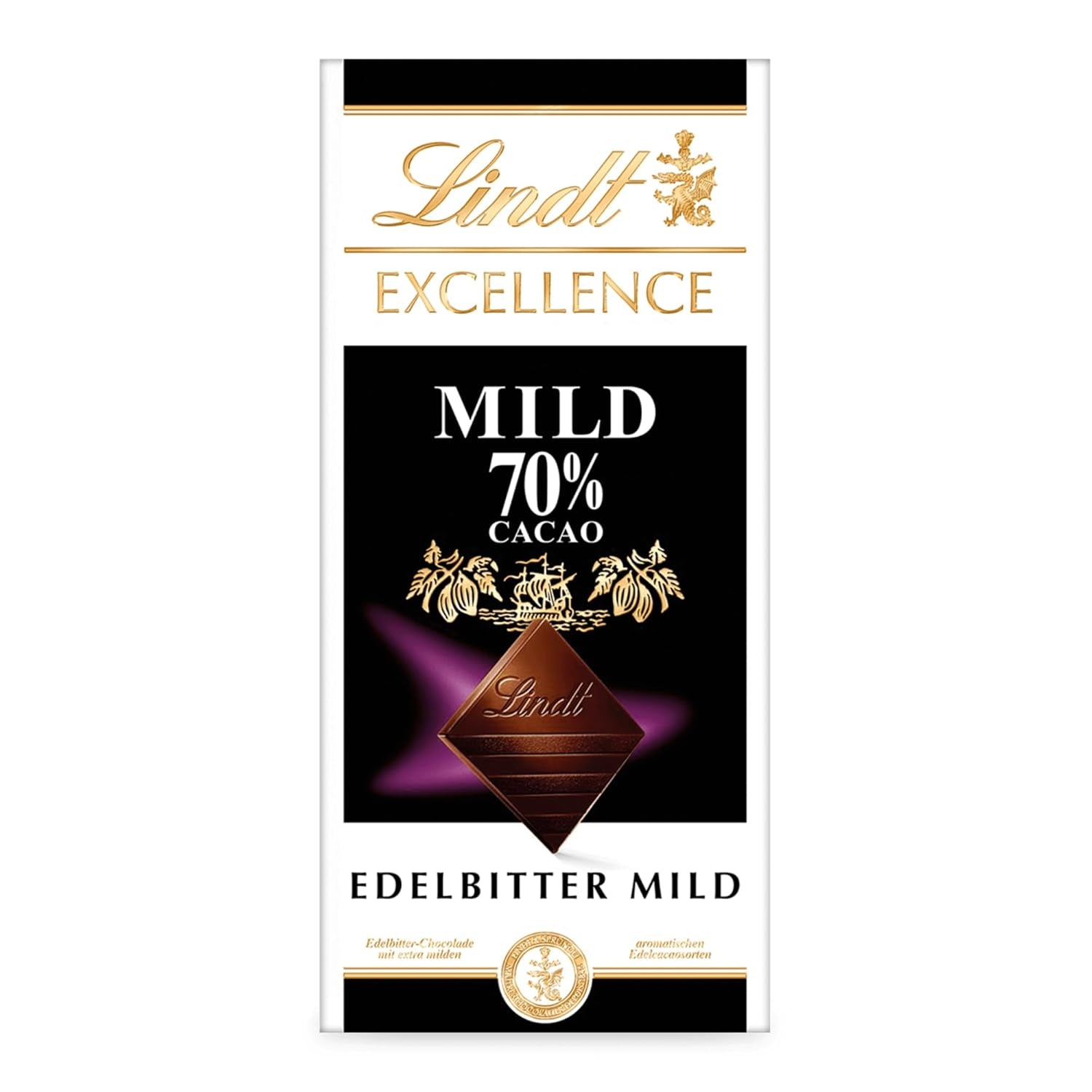 Lindt Chokolade | EXCELLENCE Mild Stick 70% | 100 g | Mild mørk chokolade med en intens kakaosmag | Vegansk chokoladebar