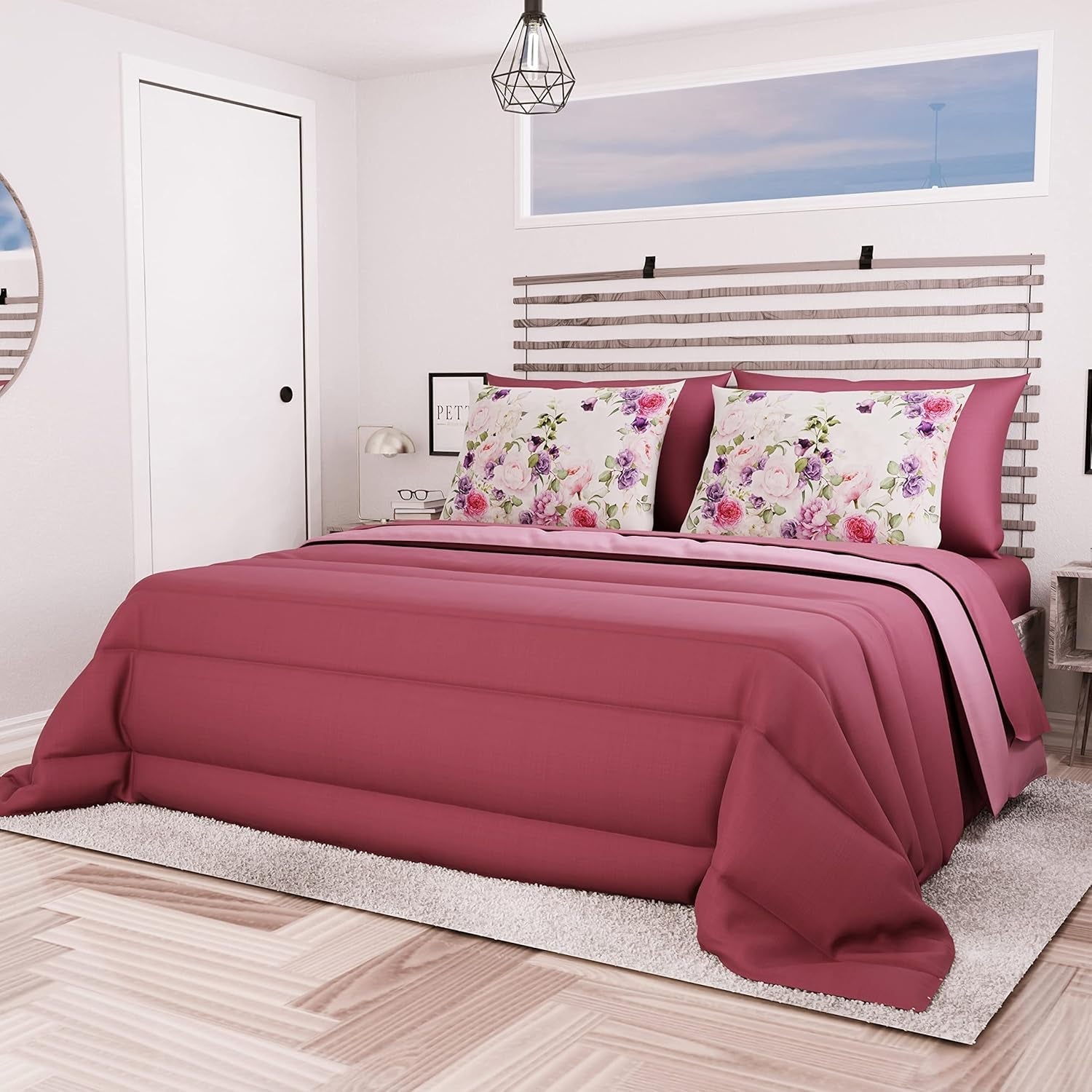 PETTI Artigiani Italiani - Vinterdyne til dobbeltseng, maxi, monokrom, dobbeltsidet, hvid, grå, 100% Made in Italy Dyner og dyner Naty Shop Plum Seng størrelse 100X200: [Quilt 170 X 260 Cm]