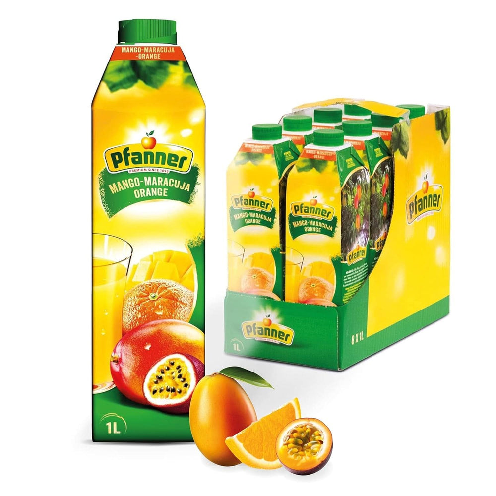 Pfanner Jordbærfrugtnektar (8 X 1 liter) - 30 % frugtindhold - Jordbærdrik