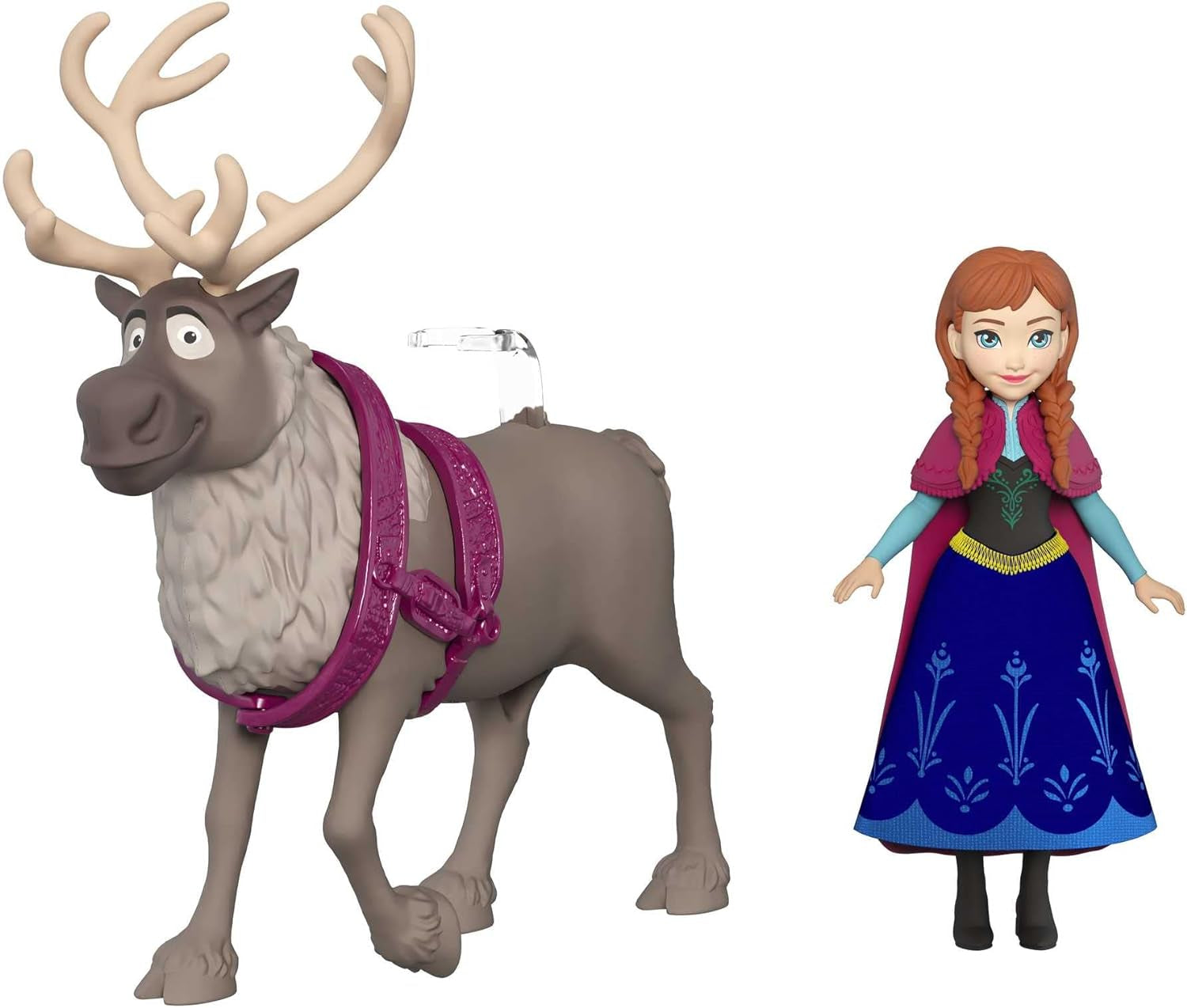 Mattel DISNEY Isdronningen Anna & Sven dukke og dyrefigur, inspireret af de animerede figurer, bevægelige lemmer, aftagelig nederdel og kappe, til børn fra 3 år og opefter, HLX03 Naty Shop Dolls