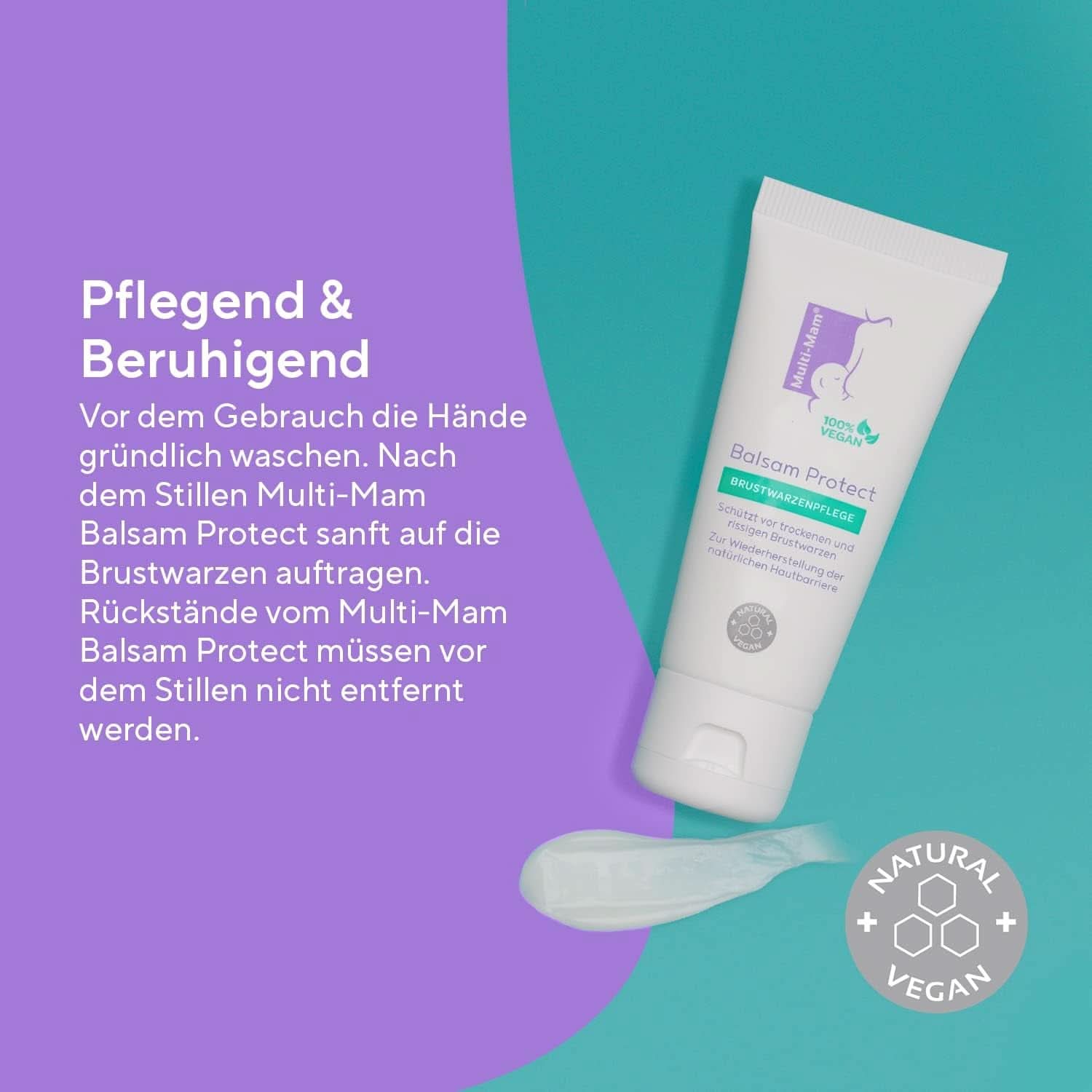 Multi-Mam Balsam Protect Beruhigt Und Schützt Trockene Und Rissige Brustwarzen While Und Vor Der Stillzeit, Brustwarzencreme Stillen, 30 Ml Tubetilbehør Mad og Amning Bebe Naty Shop